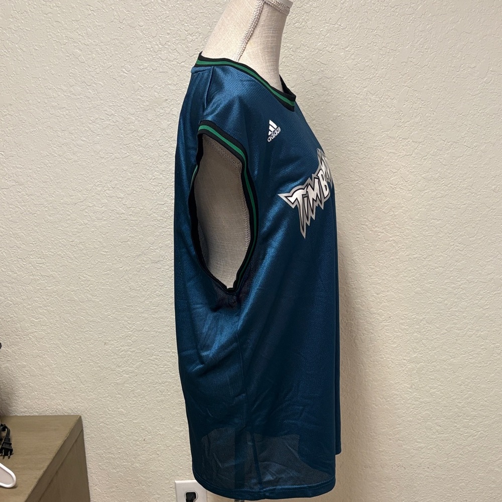 Adidas Timberwolves Teal Jersey with Number 1 - Picture 16 of 16
